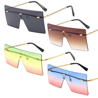 Modesolbrille - Oversize rammefri solbriller